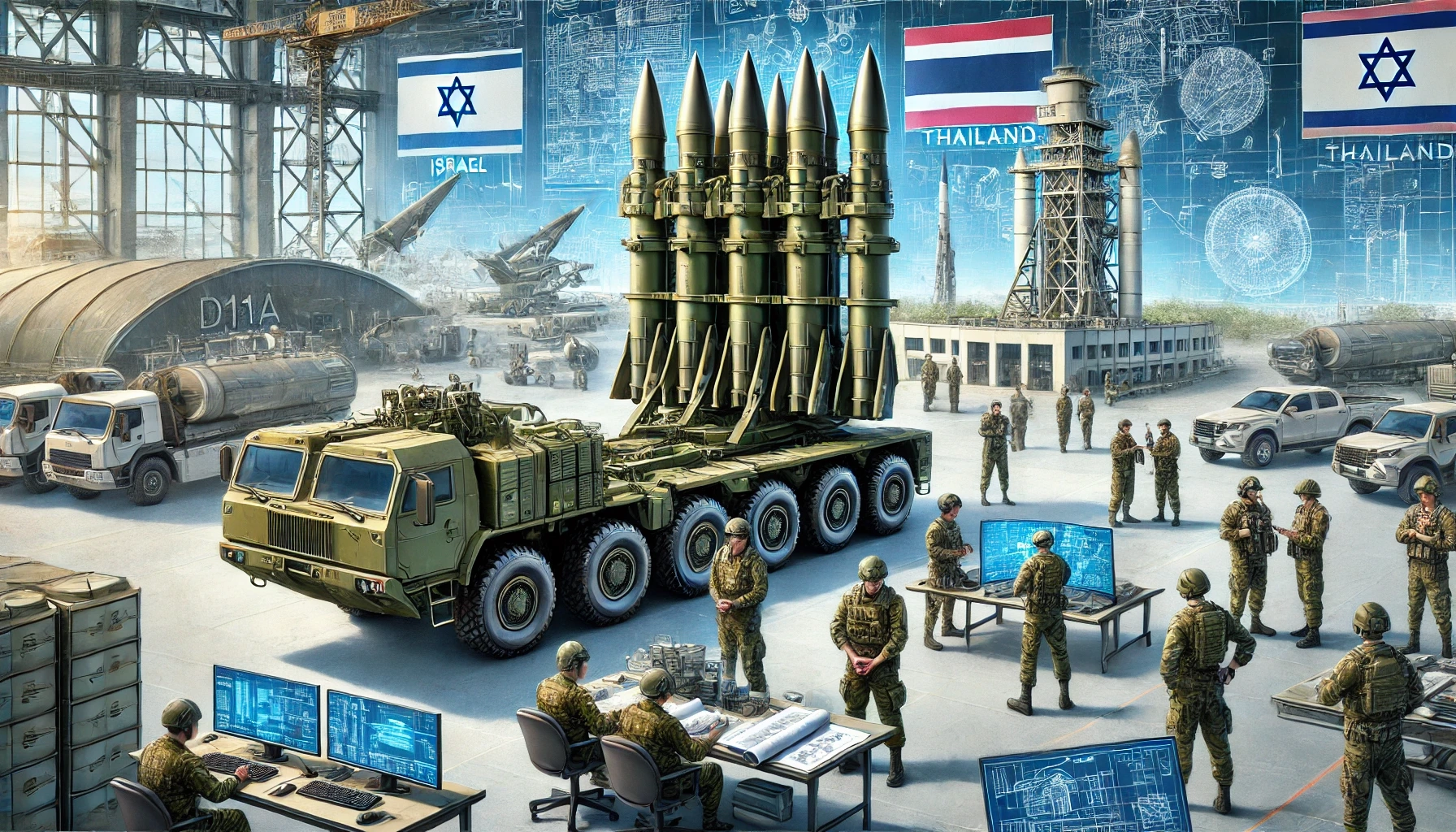이스라엘 펄스 기반 태국 D11A MLRS 생산 접근.
